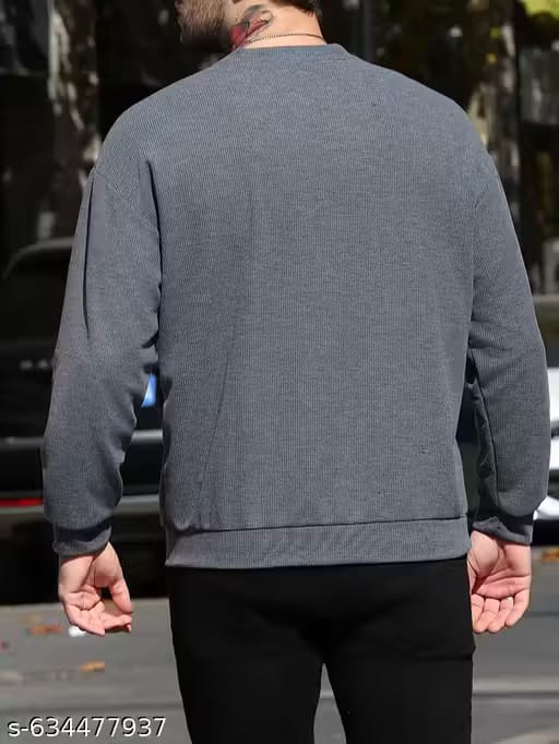 Solid Polyester Sweatshirt | Full Sleeve Casual Round Neck Winter Wear