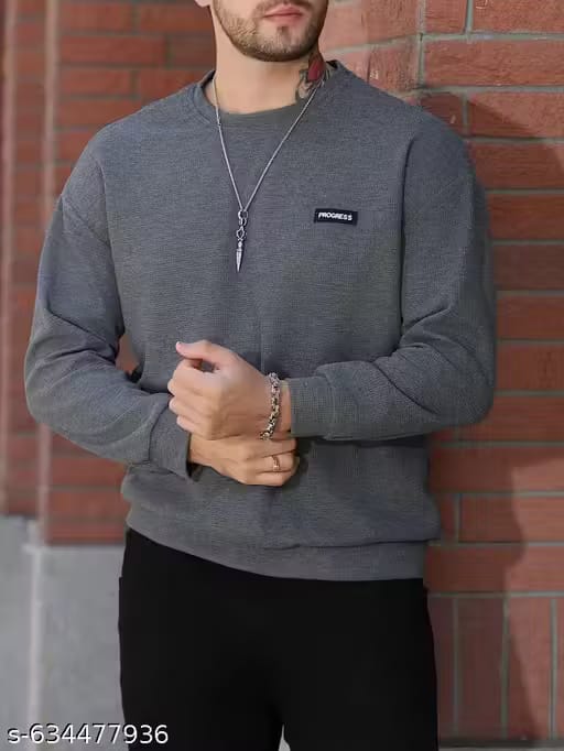 Men’s Solid Polyester Sweatshirt