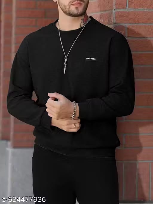 Men’s Solid Polyester Sweatshirt